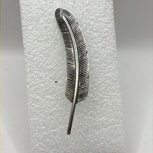 Feather Brooch Intricate Sterling Silver Brooch with Vintage Artisanal Design